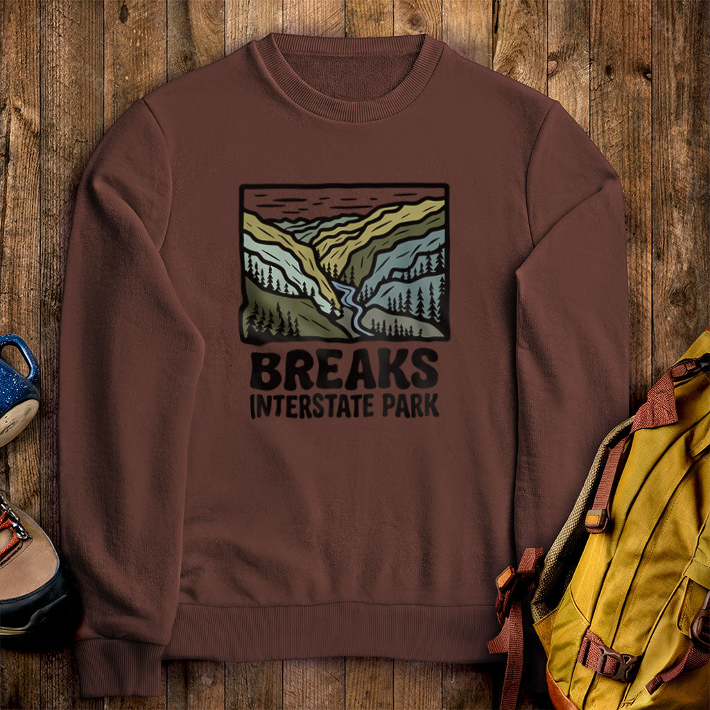 Breaks Interstate Park Crewneck Sweatshirt Cocoa Adventure and Outdoors Themed Sweatshirt