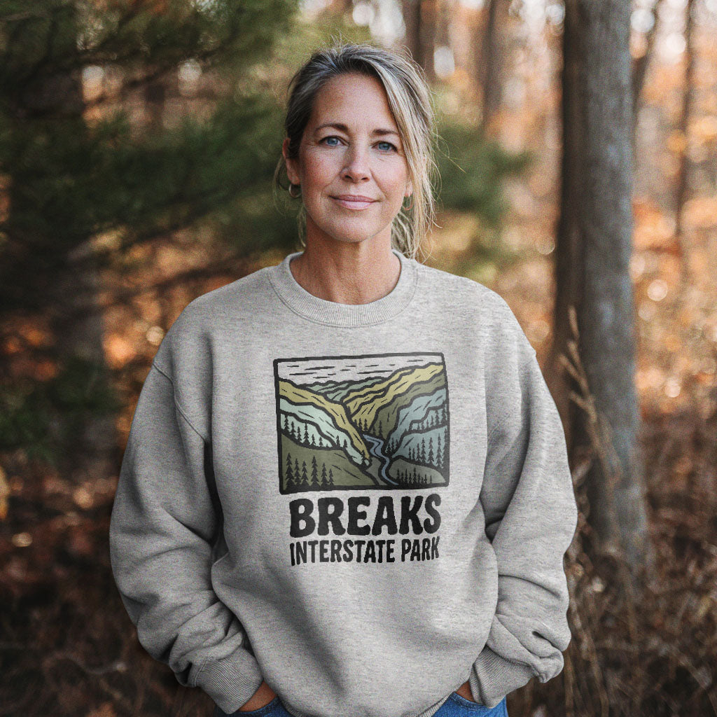 Breaks Interstate Park Crewneck Sweatshirt Adventure and Outdoors Themed Sweatshirt
