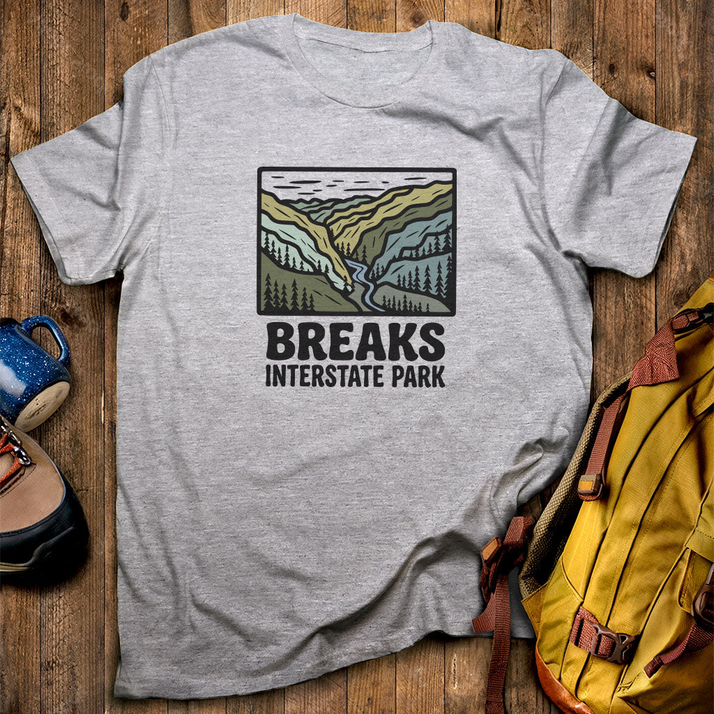 Breaks Interstate Park T-Shirt Sport Grey Adventure and Outdoors Themed T-Shirt
