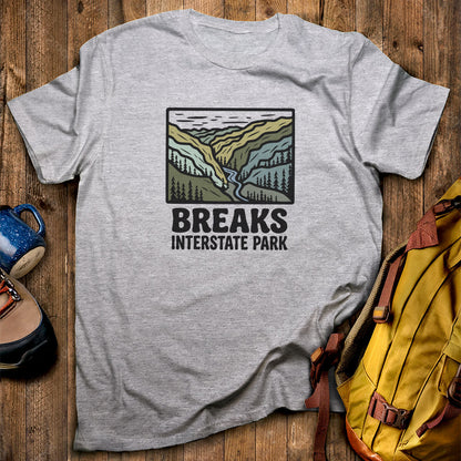 Breaks Interstate Park T-Shirt Sport Grey Adventure and Outdoors Themed T-Shirt