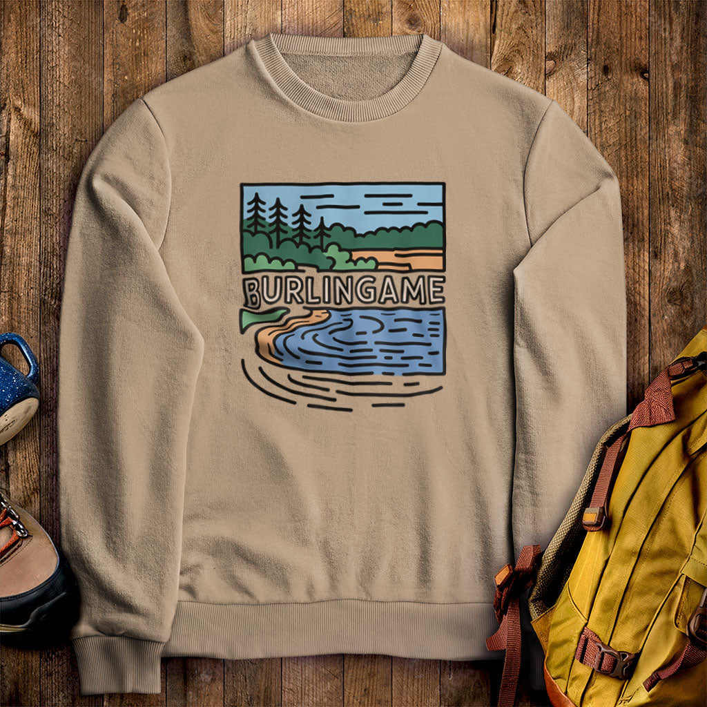 Burlingame State Park Crewneck Sweatshirt Sand Adventure and Outdoors Themed Sweatshirt