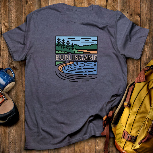 Burlingame State Park T-Shirt Heather Navy Adventure and Outdoors Themed T-Shirt