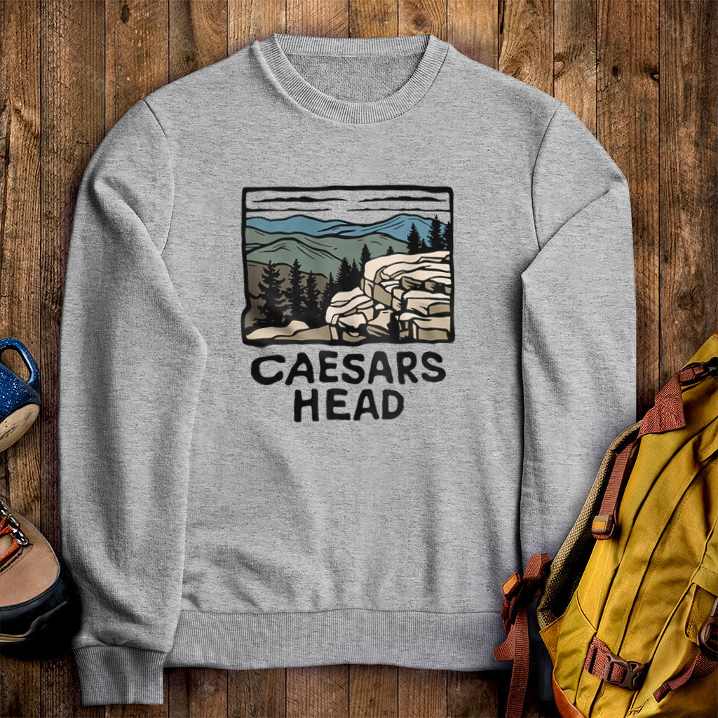 Caesars Head State Park Crewneck Sweatshirt Sport Grey Adventure and Outdoors Themed Sweatshirt