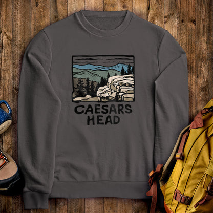 Caesars Head State Park Crewneck Sweatshirt Charcoal Adventure and Outdoors Themed Sweatshirt
