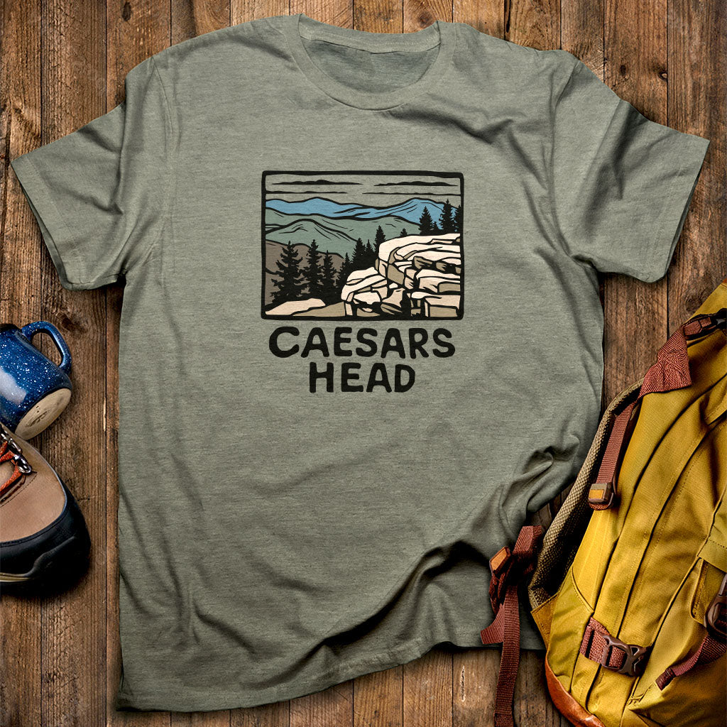 Caesars Head State Park T-Shirt Heather Military Green Adventure and Outdoors Themed T-Shirt