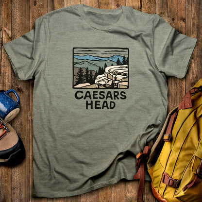 Caesars Head State Park T-Shirt Heather Military Green Adventure and Outdoors Themed T-Shirt