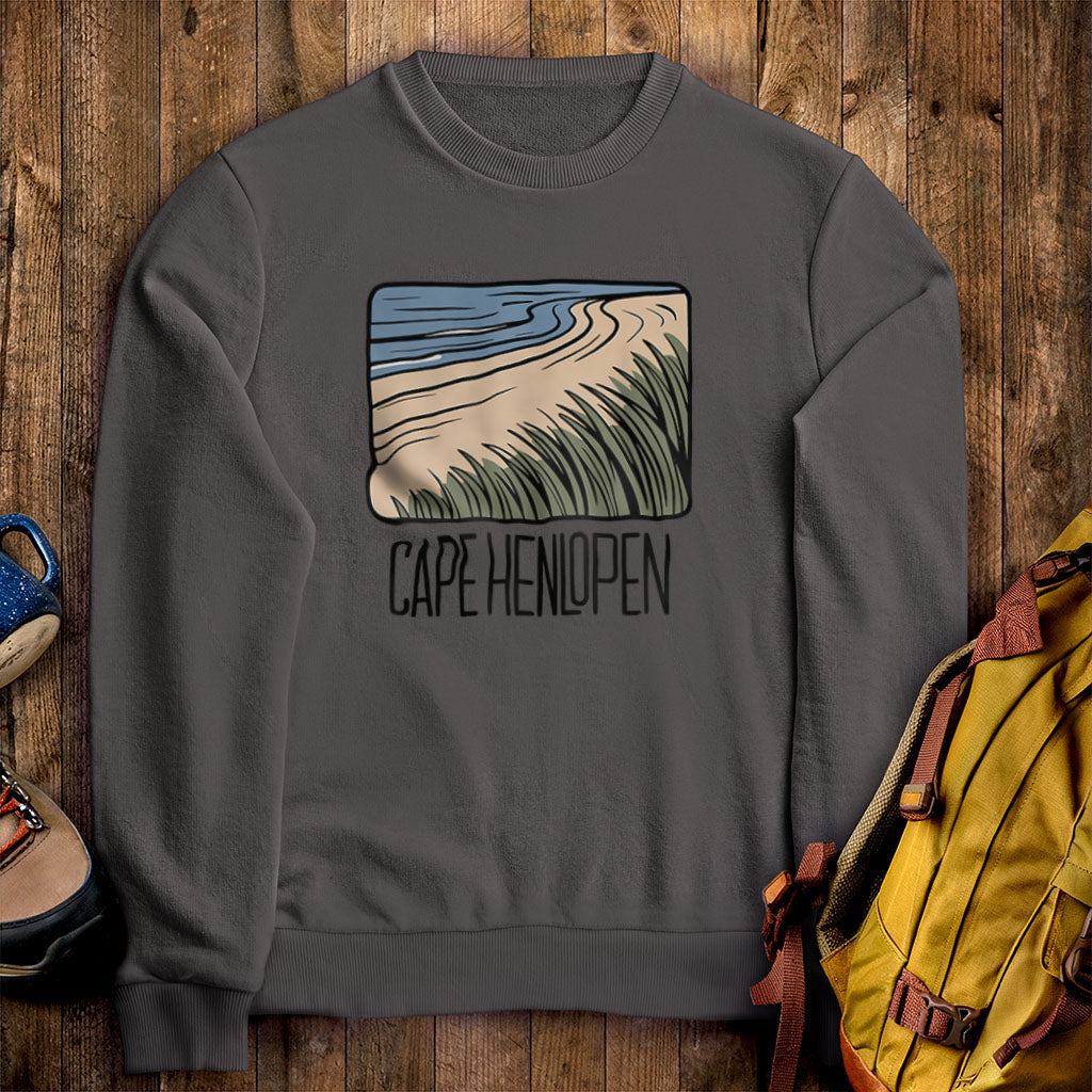 Cape Henlopen Crewneck Sweatshirt Charcoal Adventure and Outdoors Themed Sweatshirt