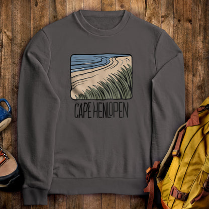 Cape Henlopen Crewneck Sweatshirt Charcoal Adventure and Outdoors Themed Sweatshirt