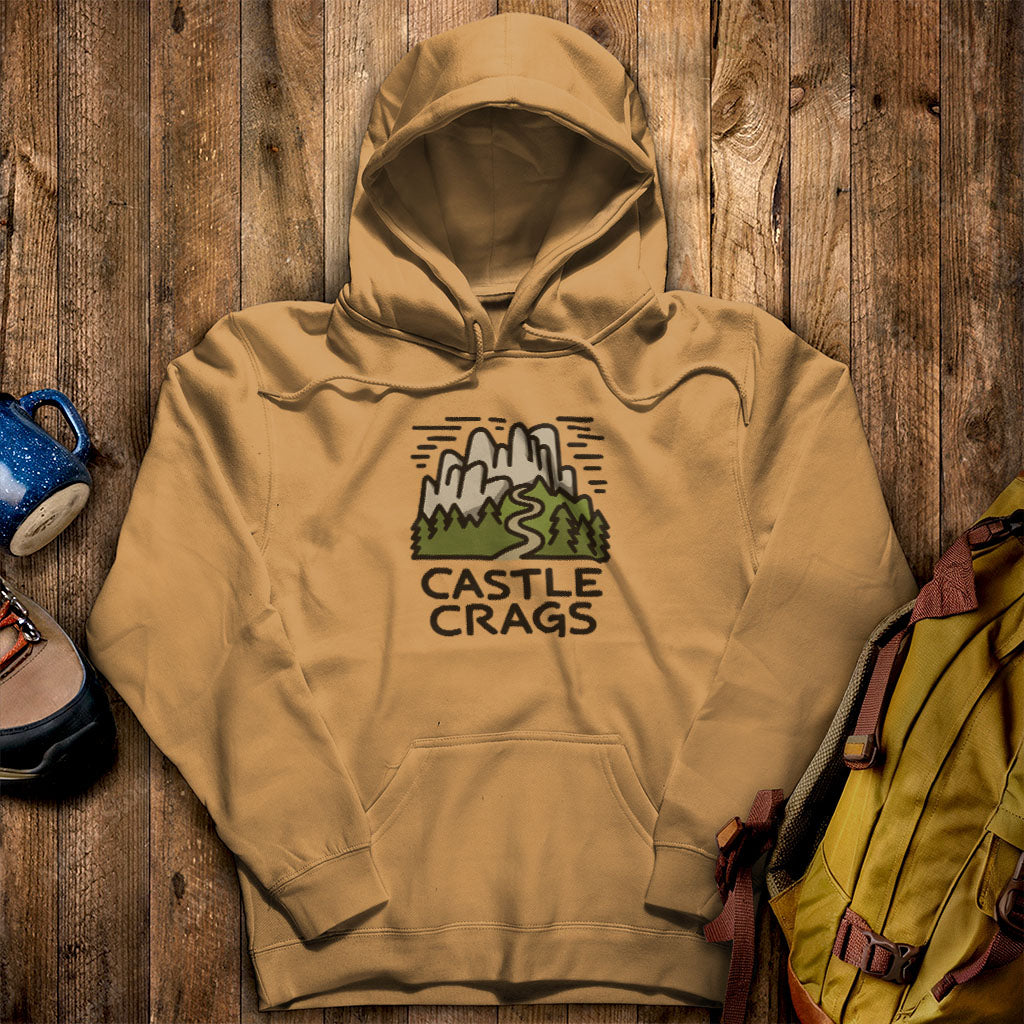 Castle Crags State Park Hoodie Mustard Adventure and Outdoors Themed Hoodie