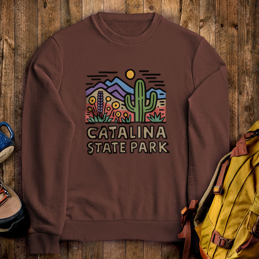 Catalina State Park Crewneck Sweatshirt Cocoa Adventure and Outdoors Themed Sweatshirt