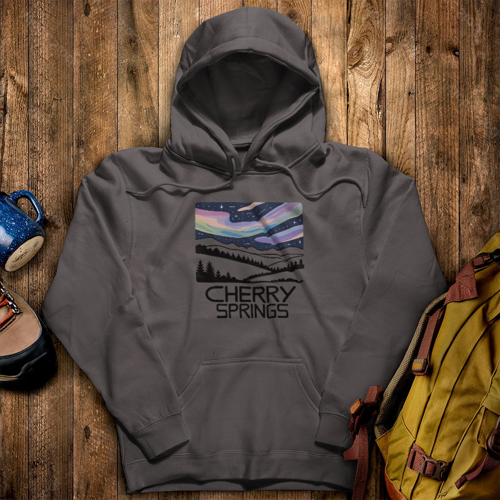 Cherry Springs at Night Hoodie Charcoal Adventure and Outdoors Themed Hoodie