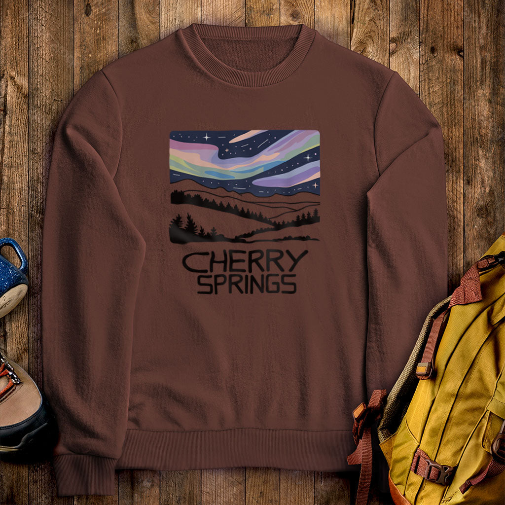 Cherry Springs at Night Crewneck Sweatshirt Cocoa Adventure and Outdoors Themed Sweatshirt
