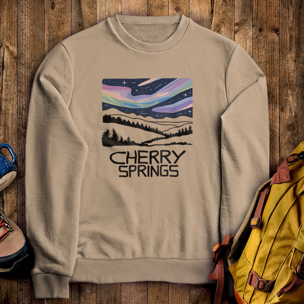 Cherry Springs at Night Crewneck Sweatshirt Sand Adventure and Outdoors Themed Sweatshirt
