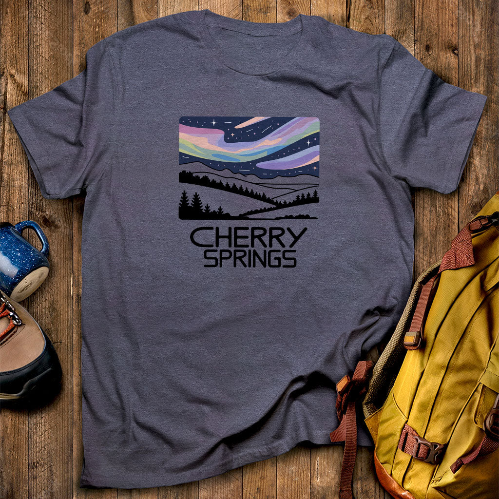 Cherry Springs at Night T-Shirt Heather Navy Adventure and Outdoors Themed T-Shirt