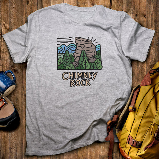 Chimney Rock T-Shirt Sport Grey Adventure and Outdoors Themed T-Shirt