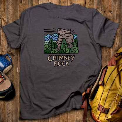 Chimney Rock T-Shirt Dark Heather Adventure and Outdoors Themed T-Shirt