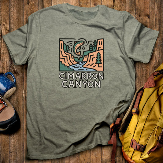 Cimmaron Canyon State Park T-Shirt Heather Military Green Adventure and Outdoors Themed T-Shirt