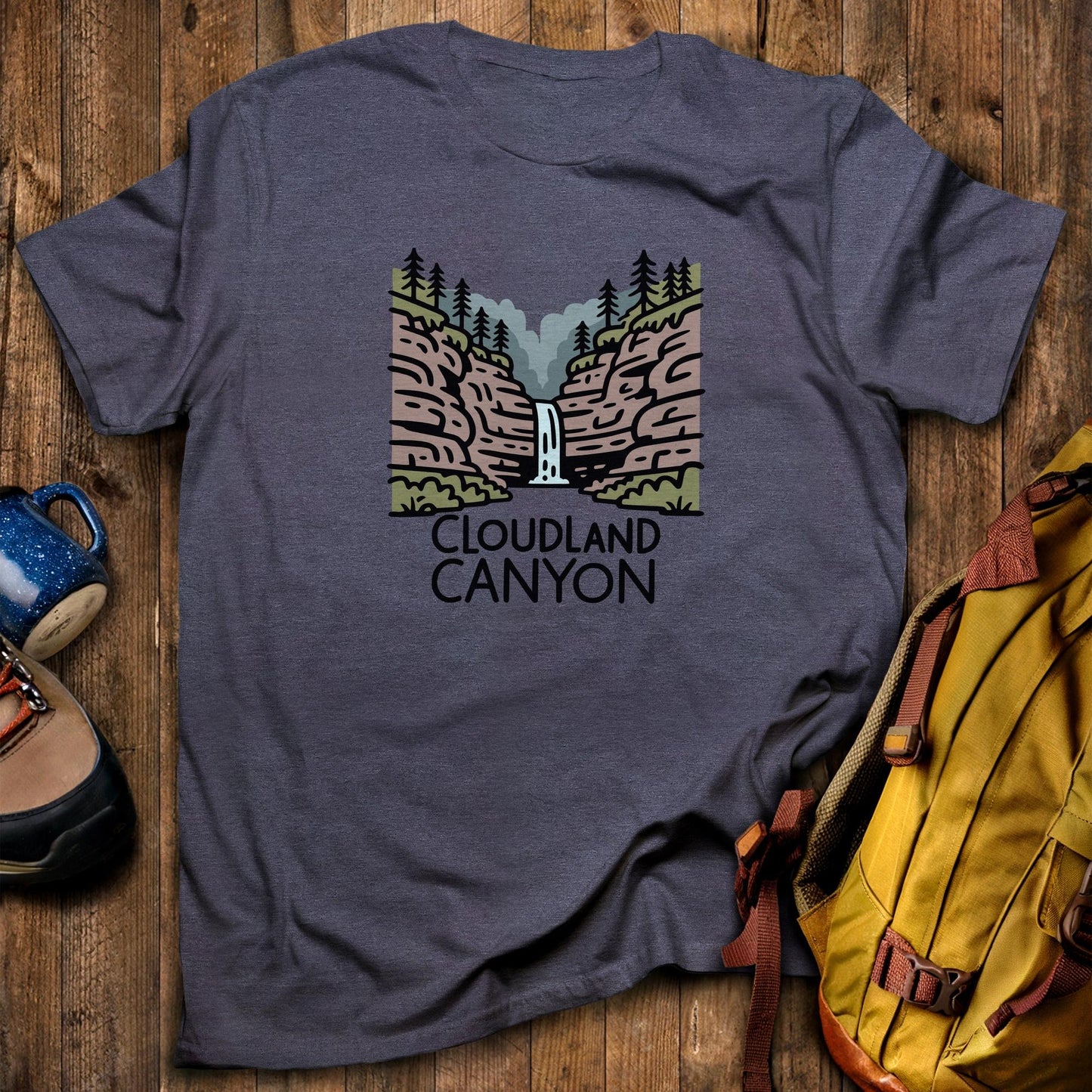 Cloudland Canyon State Park T-Shirt Heather Navy Adventure and Outdoors Themed T-Shirt