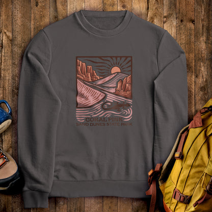 Coral Pink Sand Dunes State Park Crewneck Sweatshirt Charcoal Adventure and Outdoors Themed Sweatshirt