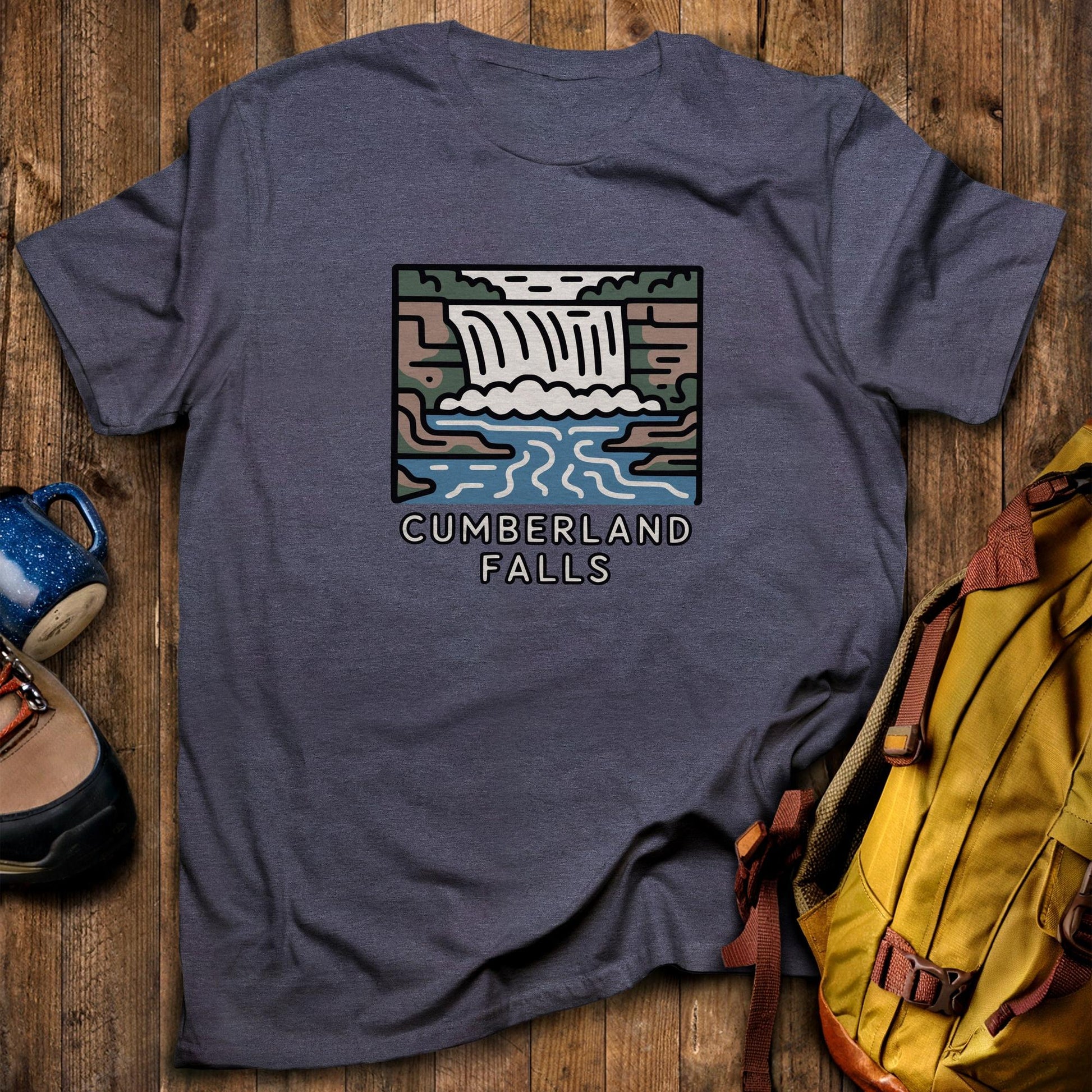 Cumberland Falls State Park T-Shirt Heather Navy Adventure and Outdoors Themed T-Shirt