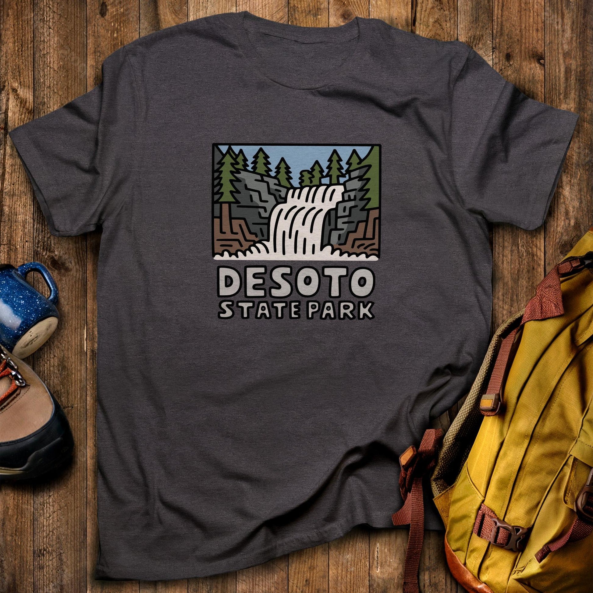 Desoto State Park T-Shirt Dark Heather Adventure and Outdoors Themed T-Shirt