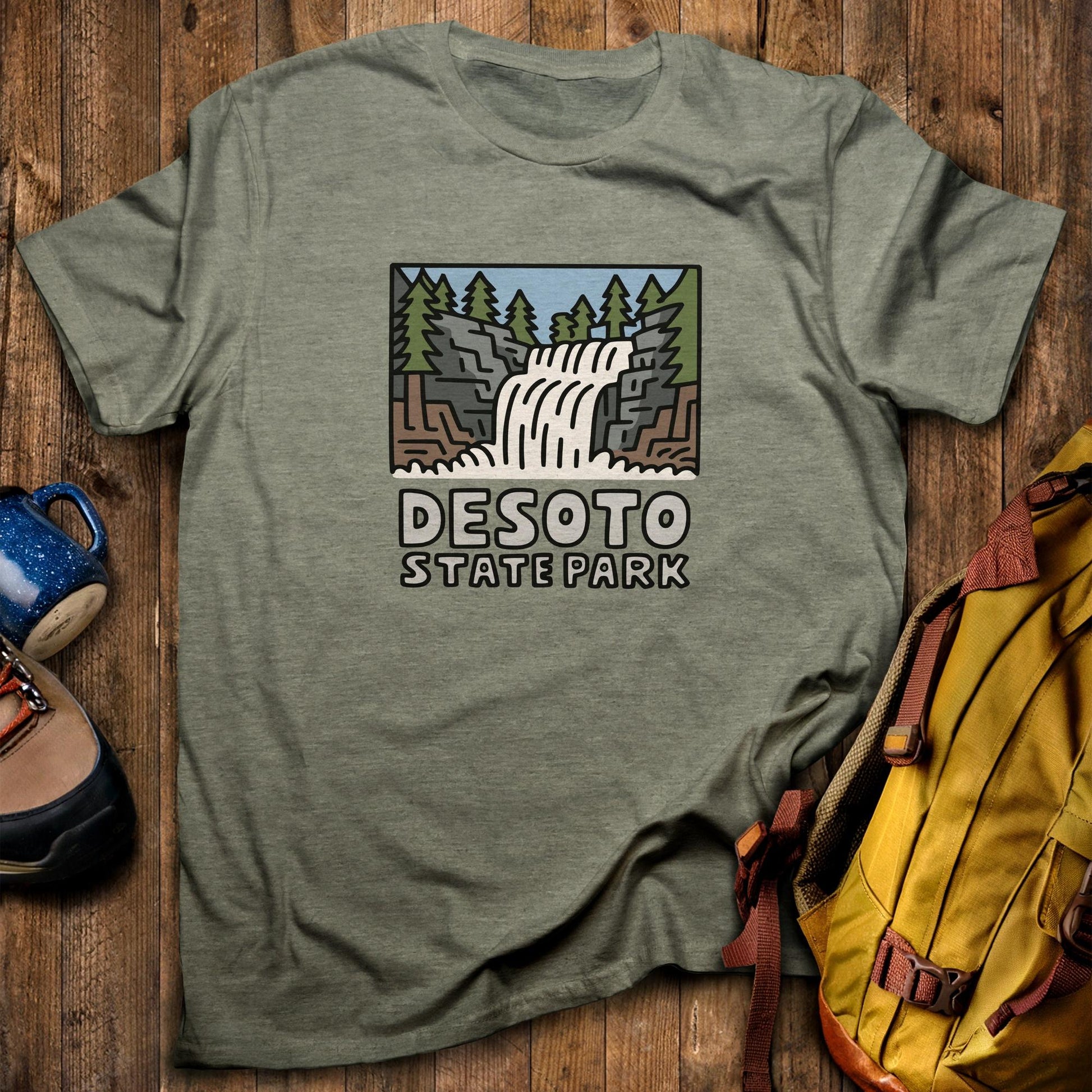 Desoto State Park T-Shirt Heather Military Green Adventure and Outdoors Themed T-Shirt