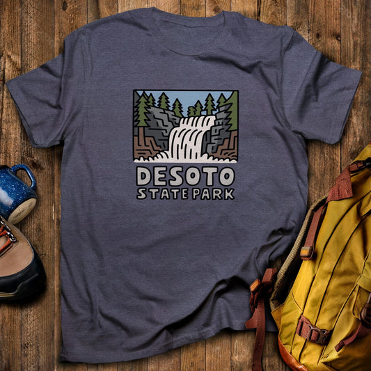 Desoto State Park T-Shirt Heather Navy Adventure and Outdoors Themed T-Shirt