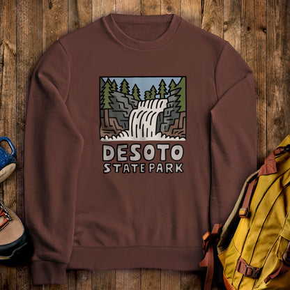 DeSoto State Park Crewneck Sweatshirt Cocoa Adventure and Outdoors Themed Sweatshirt