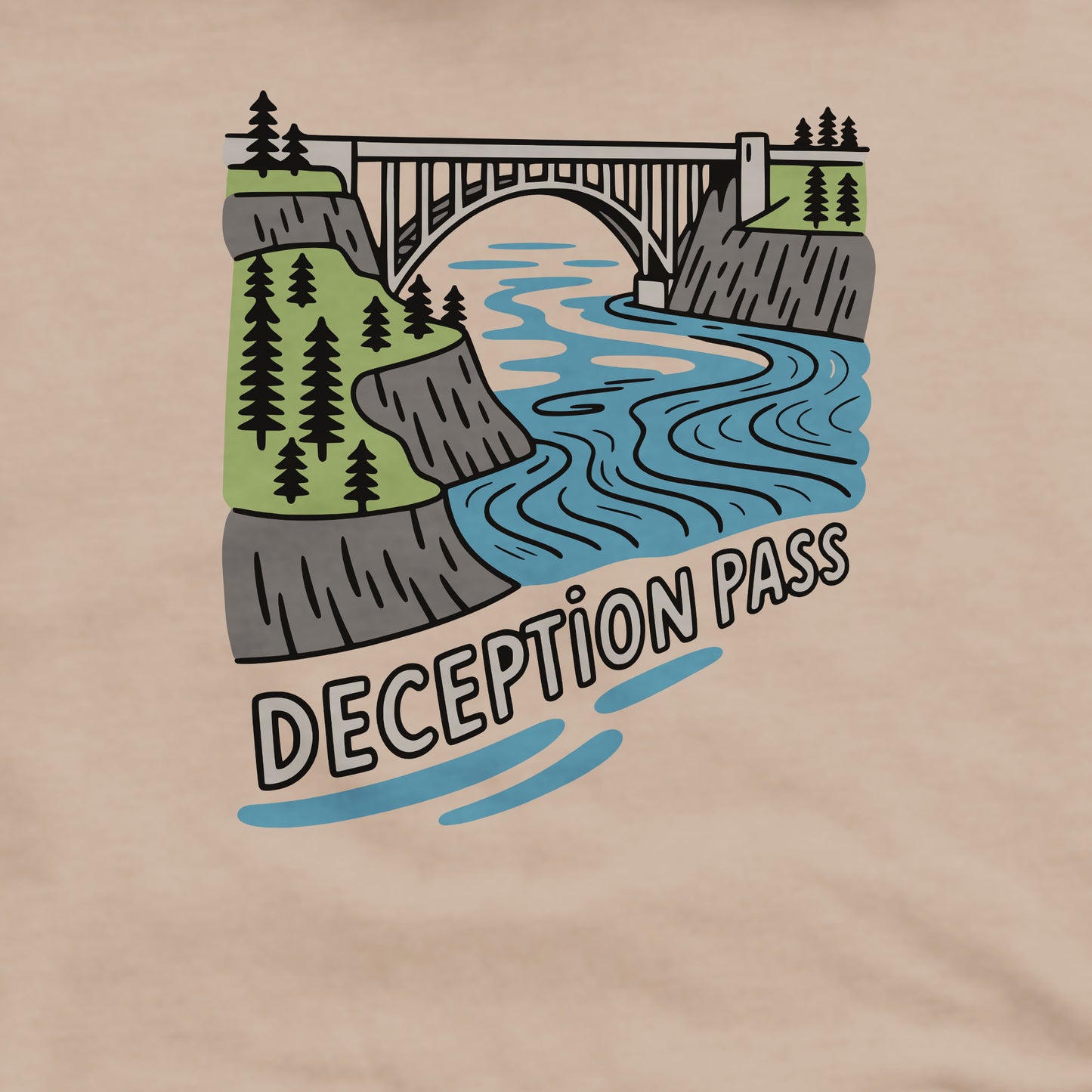 Deception Pass State Park Crewneck Sweatshirt Adventure and Outdoors Themed Sweatshirt