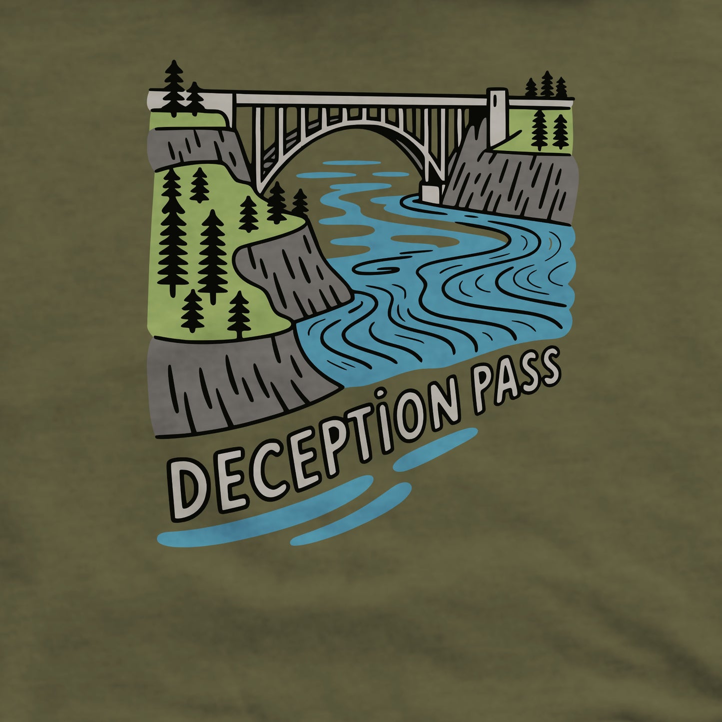 Deception Pass State Park Crewneck Sweatshirt Adventure and Outdoors Themed Sweatshirt