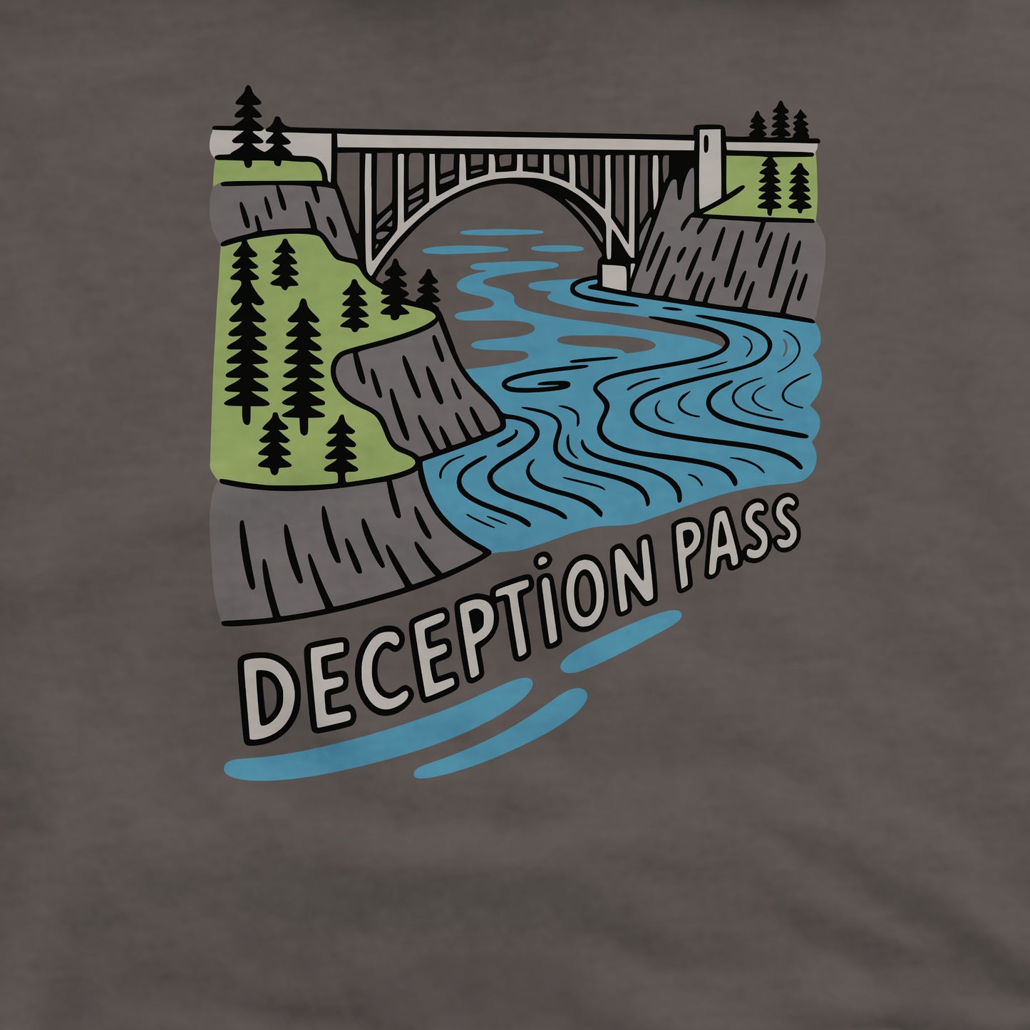 Deception Pass State Park Crewneck Sweatshirt Adventure and Outdoors Themed Sweatshirt