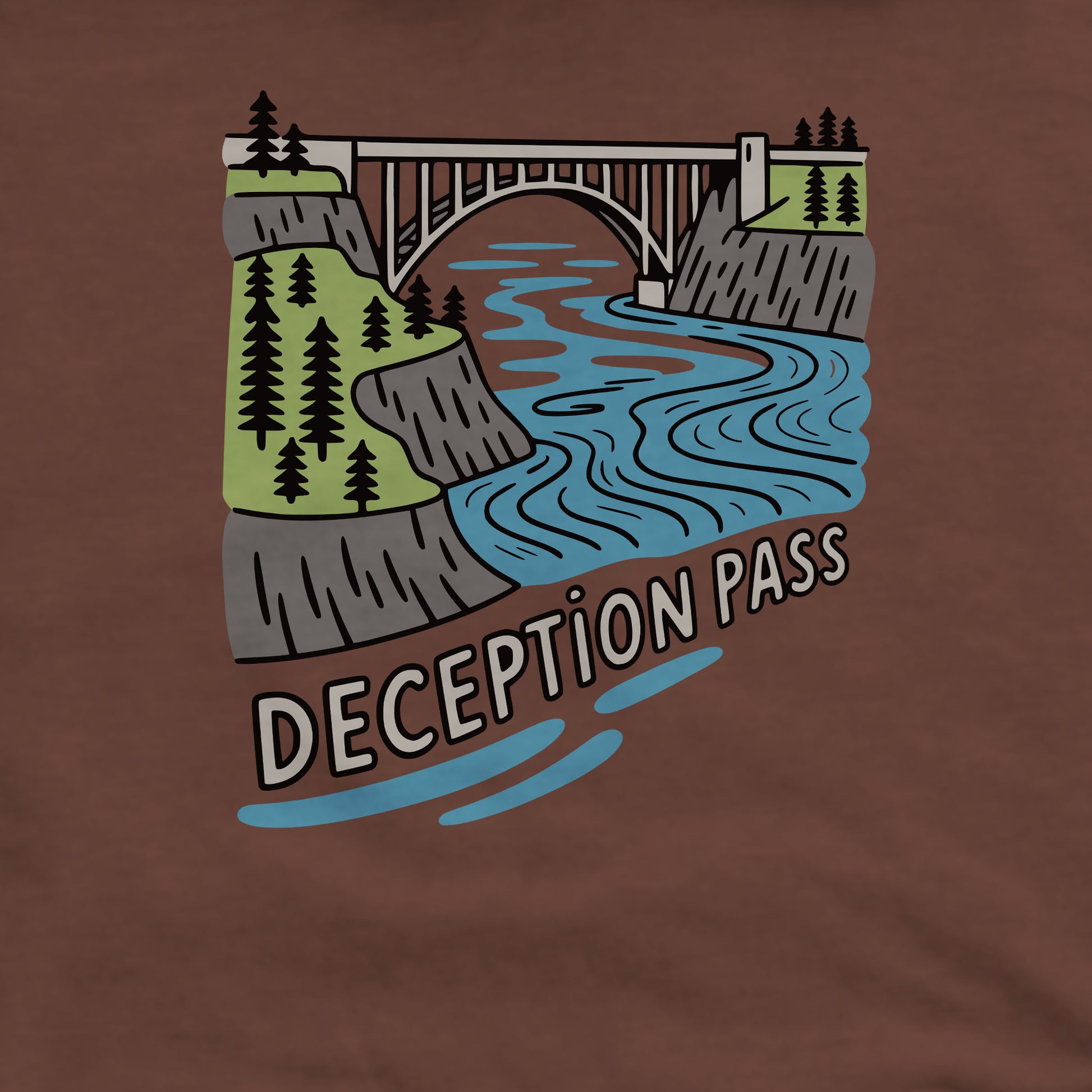 Deception Pass State Park Crewneck Sweatshirt Adventure and Outdoors Themed Sweatshirt