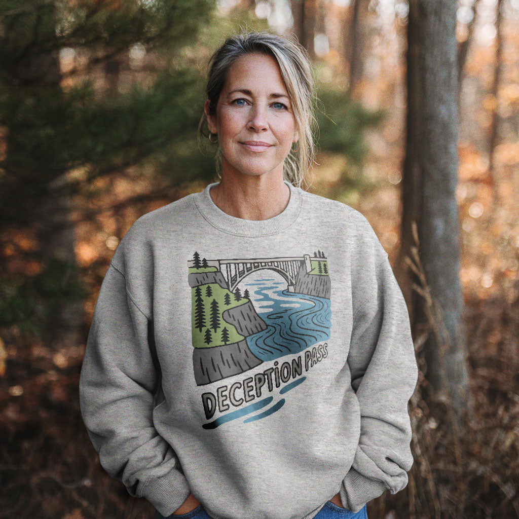 Deception Pass State Park Crewneck Sweatshirt Adventure and Outdoors Themed Sweatshirt