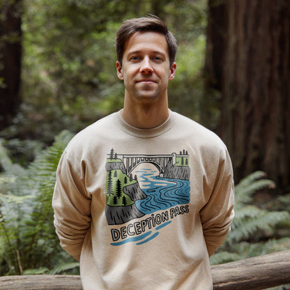 Deception Pass State Park Crewneck Sweatshirt Adventure and Outdoors Themed Sweatshirt