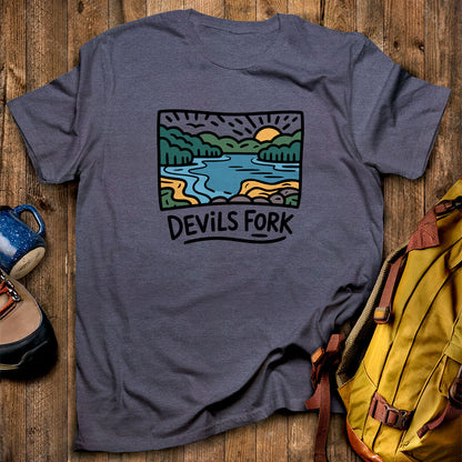 Devil’s Fork State Park T-Shirt Heather Navy Adventure and Outdoors Themed T-Shirt