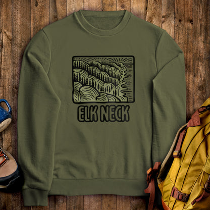 Elk Neck State Forest Crewneck Sweatshirt Military Green Adventure and Outdoors Themed Sweatshirt