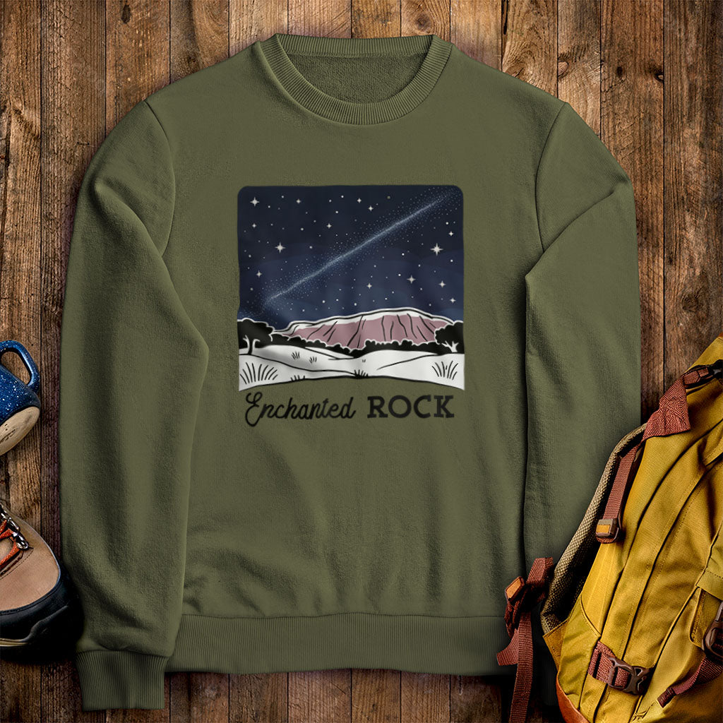 Enchanted Rock at Night Crewneck Sweatshirt
