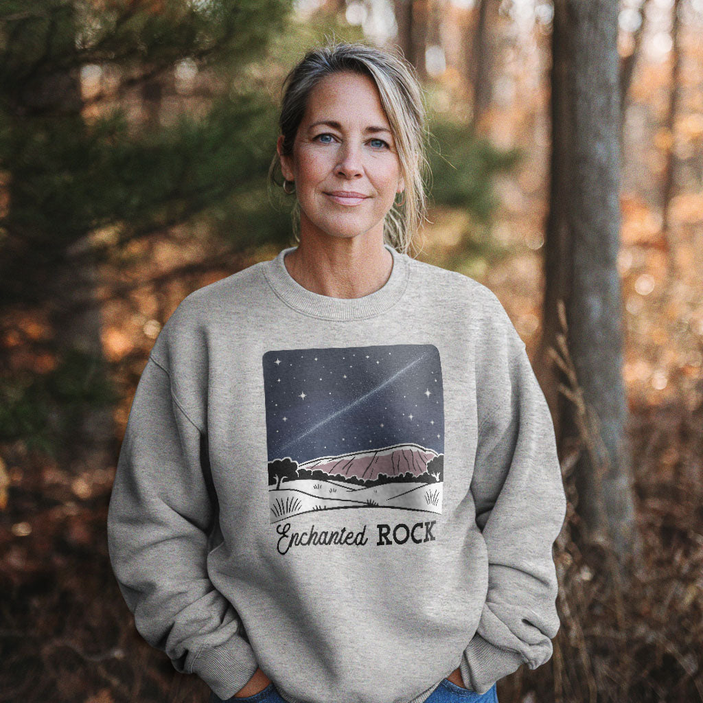 Enchanted Rock at Night Crewneck Sweatshirt