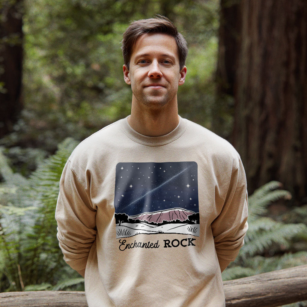 Enchanted Rock at Night Crewneck Sweatshirt