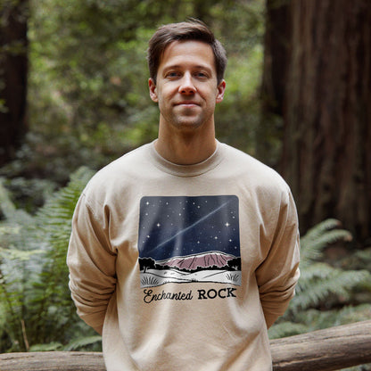 Enchanted Rock at Night Crewneck Sweatshirt