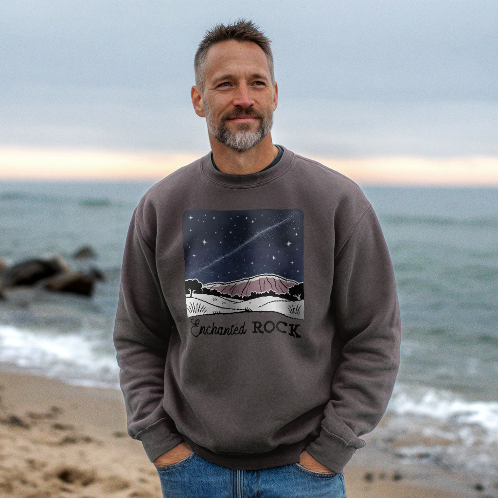 Enchanted Rock at Night Crewneck Sweatshirt