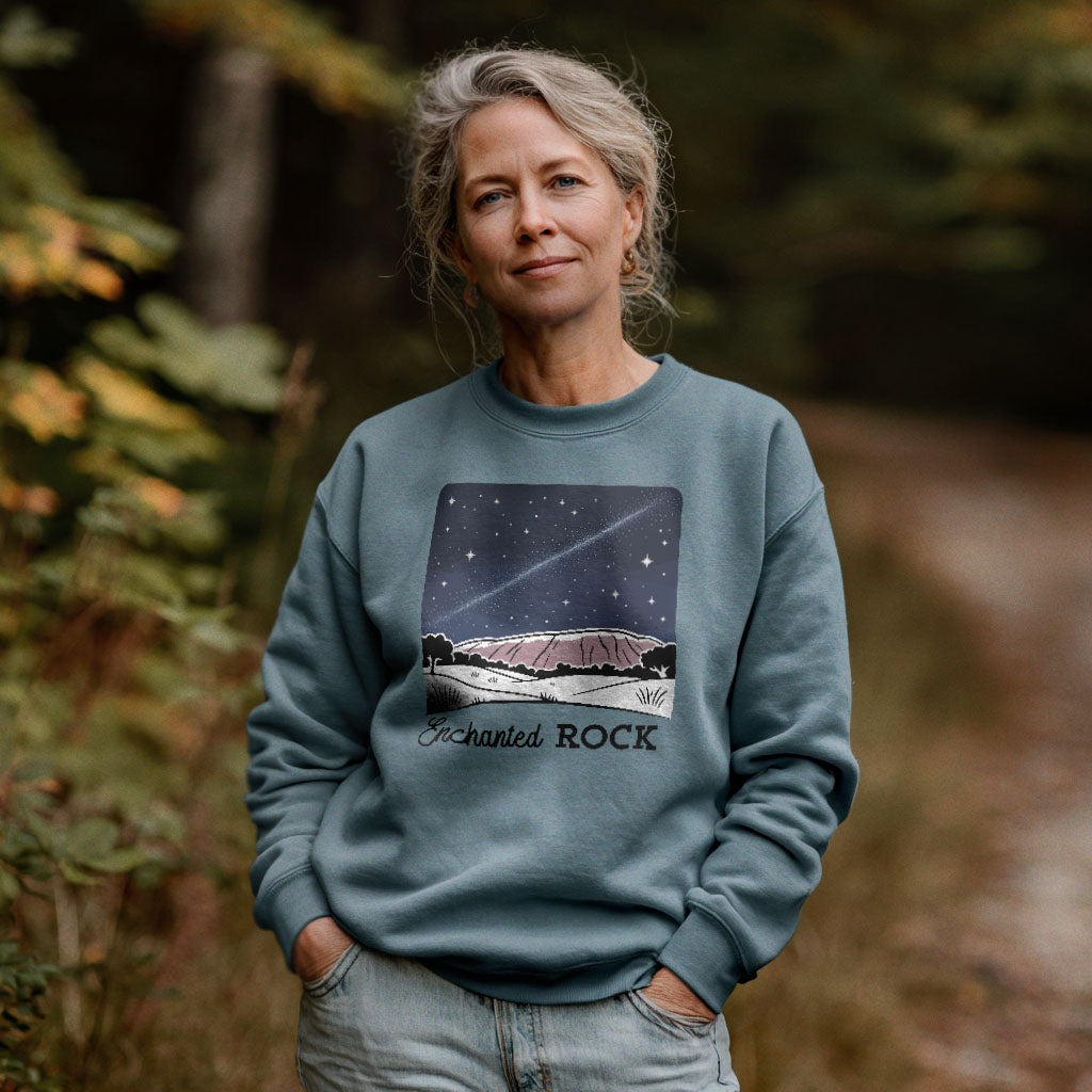 Enchanted Rock at Night Crewneck Sweatshirt