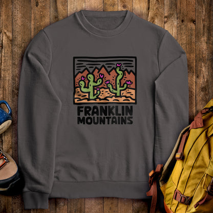 Franklin Mountains State Park Crewneck Sweatshirt Charcoal Adventure and Outdoors Themed Sweatshirt