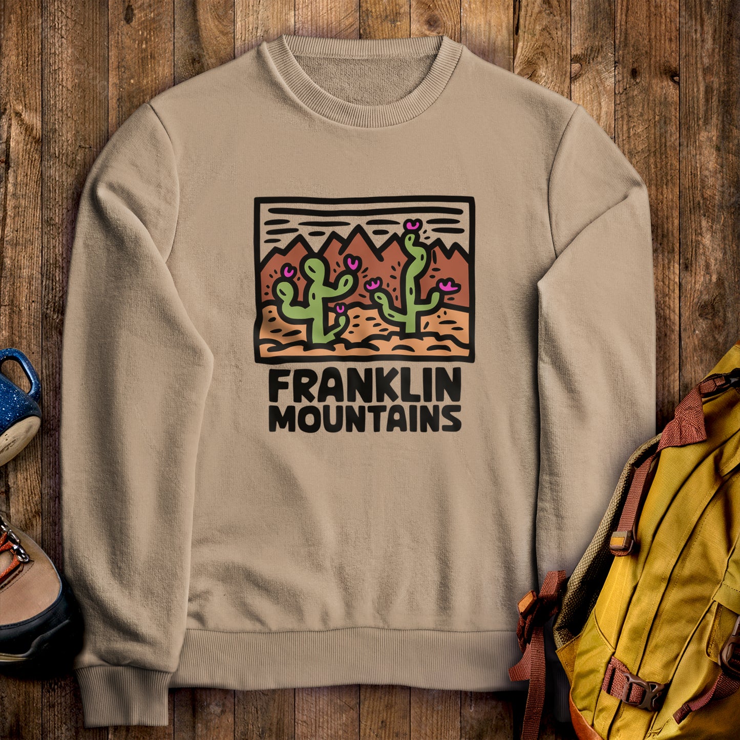 Franklin Mountains State Park Crewneck Sweatshirt Sand Adventure and Outdoors Themed Sweatshirt