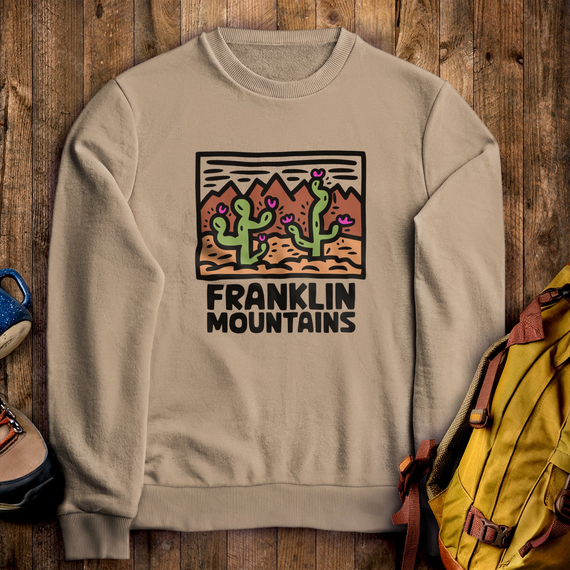Franklin Mountains State Park Crewneck Sweatshirt Sand Adventure and Outdoors Themed Sweatshirt