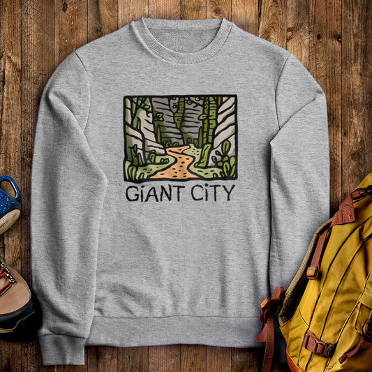 Giant City Crewneck Sweatshirt Sport Grey Adventure and Outdoors Themed Sweatshirt