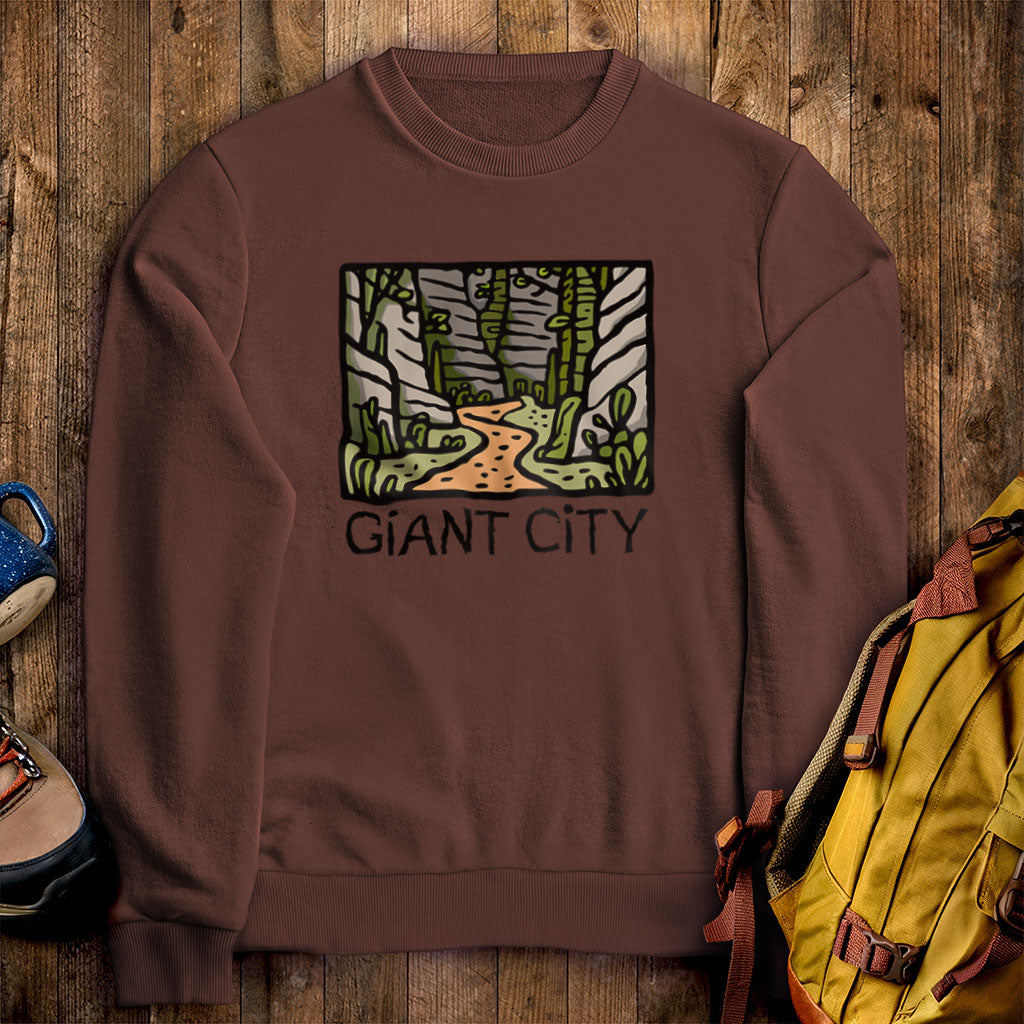 Giant City Crewneck Sweatshirt Cocoa Adventure and Outdoors Themed Sweatshirt