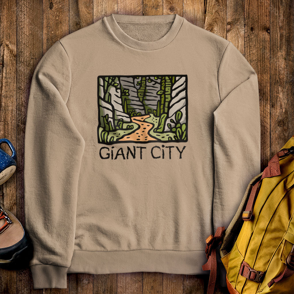 Giant City Crewneck Sweatshirt Sand Adventure and Outdoors Themed Sweatshirt