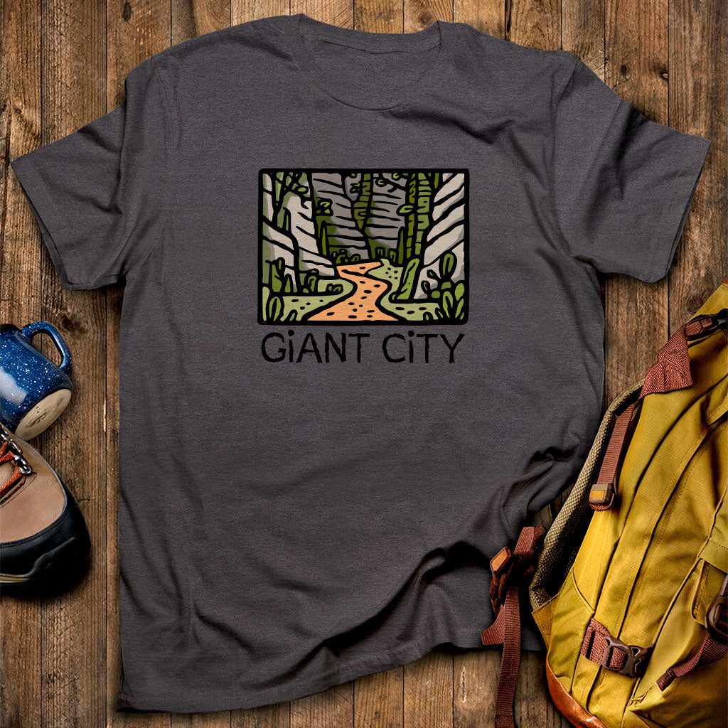 Giant City T-Shirt Dark Heather Adventure and Outdoors Themed T-Shirt