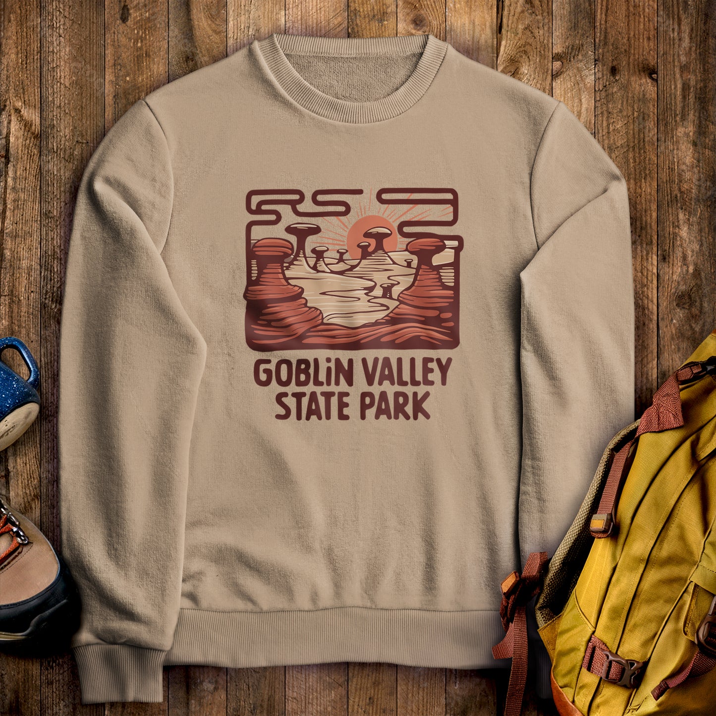 Goblin Valley State Park Crewneck Sweatshirt Sand Adventure and Outdoors Themed Sweatshirt